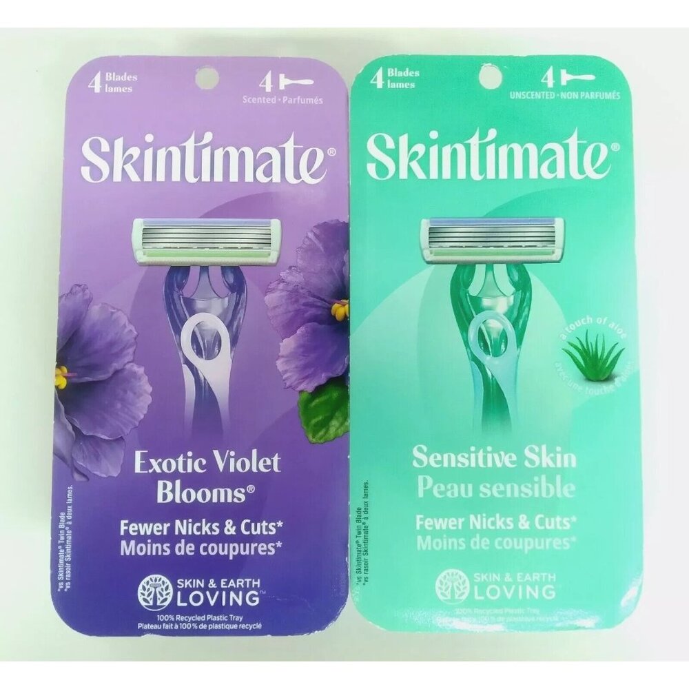 Schick Skintimate Disposable Razors 1Pk Exotic Violet & 1Pk Sensitive Skin NIP